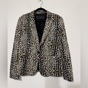 Zara Basic Cheetah Print Blazer Size XL